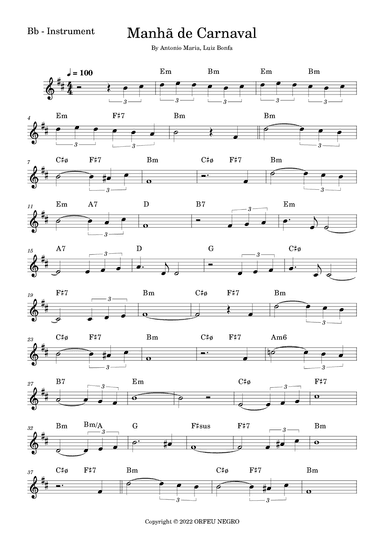Manha De Carnaval (arr. Fabio Eduardo de Oliveira)