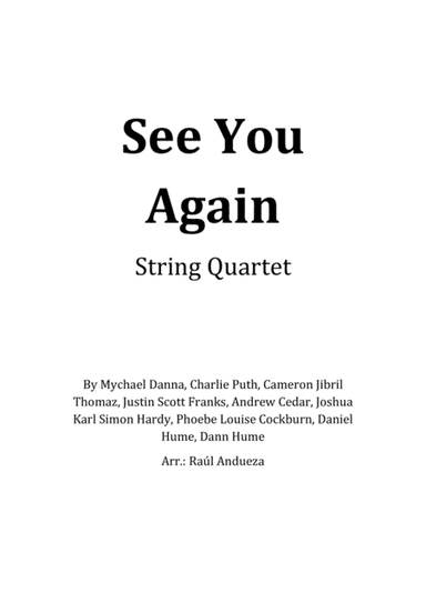 See You Again (arr. Raúl Andueza Blanco)