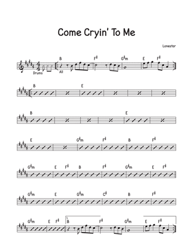 Come Cryin' To Me (arr. David M Fagnant)
