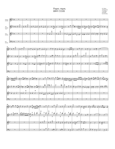 Fugue for organ, BWV 533/II (arrangement for 5 recorders) (arr. Gil Garty)