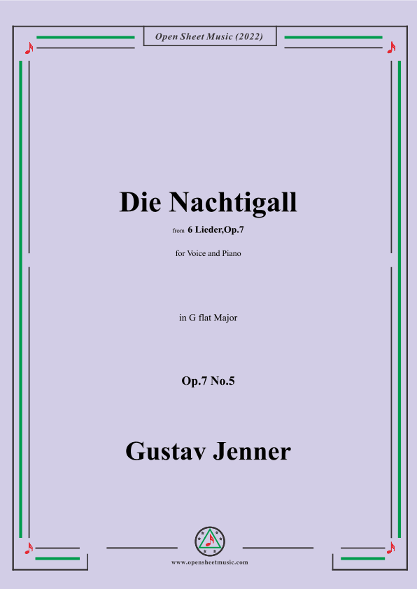Jenner-Die Nachtigall,in G flat Major,Op.7 No.5 (arr. OSM Press)
