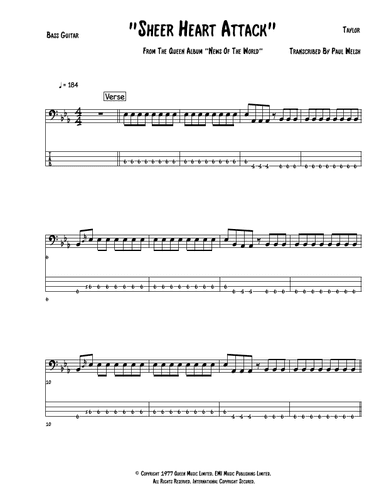 Sheer Heart Attack (arr. P Welsh)