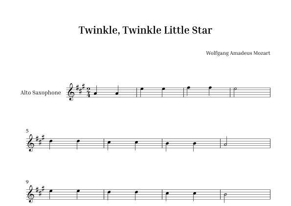 Twinkle, Twinkle Little Star (arr. Peter Andrew)