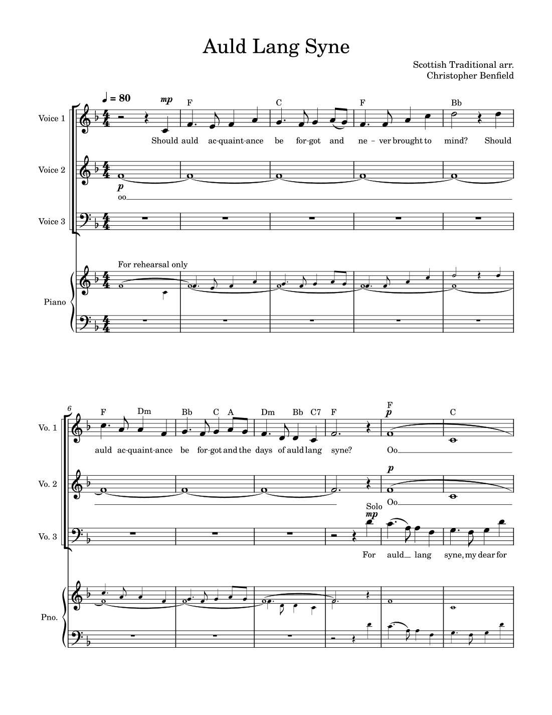 Auld Lang Syne (arr. Christopher Benfield)