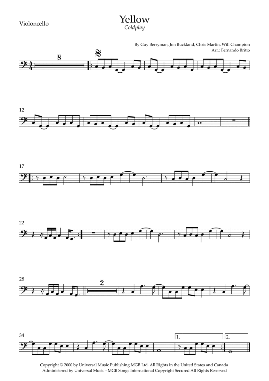 Yellow (arr. Fernando Britto)
