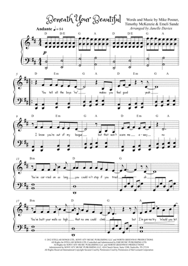 Beneath Your Beautiful (arr. Janelle Davies)