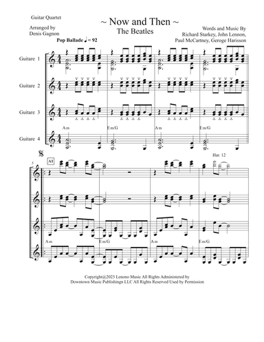 Now And Then (arr. Arranged by Denis Gagnon)