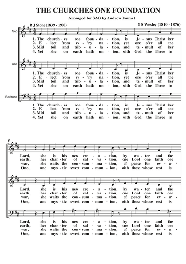 The Churches One Foundation A Cappella SAB (arr. Andrew Emmet)