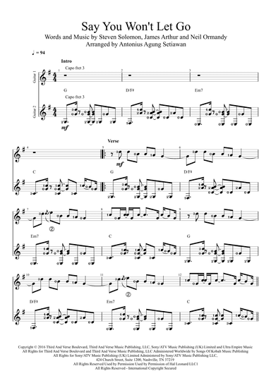 Say You Won't Let Go (arr. Antonius Agung Setiawan)