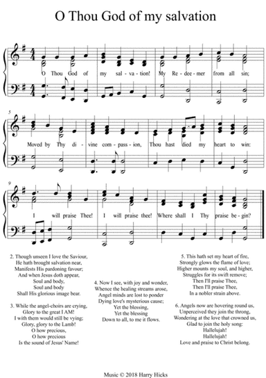 O Thou God of my salvation. A new tune to a wonderful old hymn.