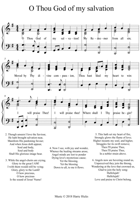 O Thou God of my salvation. A new tune to a wonderful old hymn.