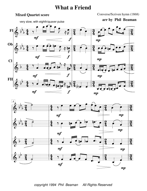 What a Friend- mixed quartet 1 (arr. Phil Beaman)