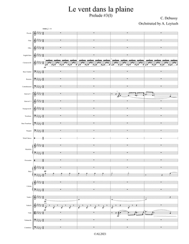 C. Debussy: The Complete Preludes,  #3(I), "Le vent dans la plaine", Orchestrated by A. Leytush