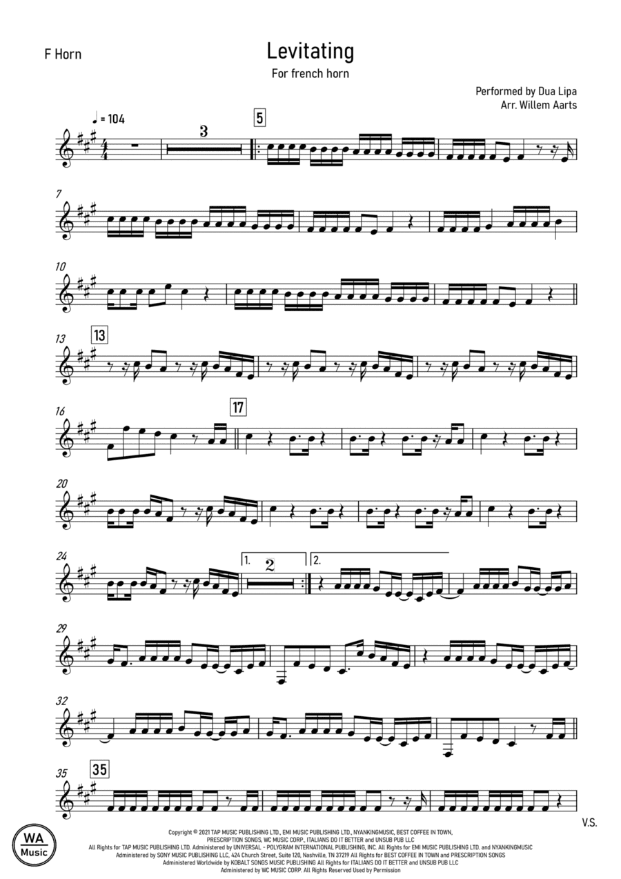 Levitating (arr. Willem Aarts)