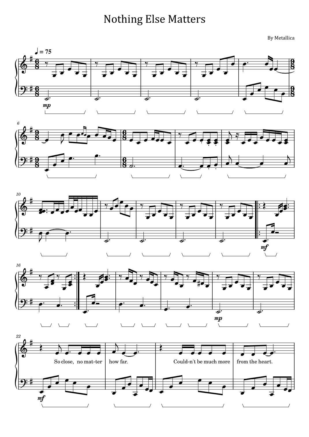 Nothing Else Matters (arr. poon)