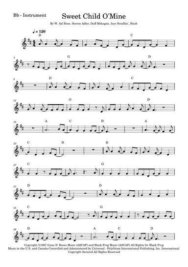 Sweet Child O' Mine (arr. Fabio Eduardo de Oliveira)