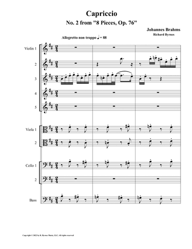 Capriccio No. 2, Op. 76 (String Orchestra) (arr. Richard Byrnes)