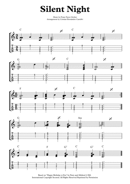 "Silent Night" for Ukulele (arr. Cristian Hernandez Castellvi)