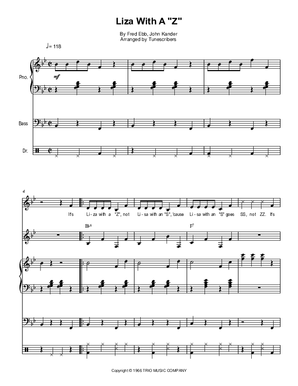 Say Liza (Liza With A "Z") (arr. Tunescribers)