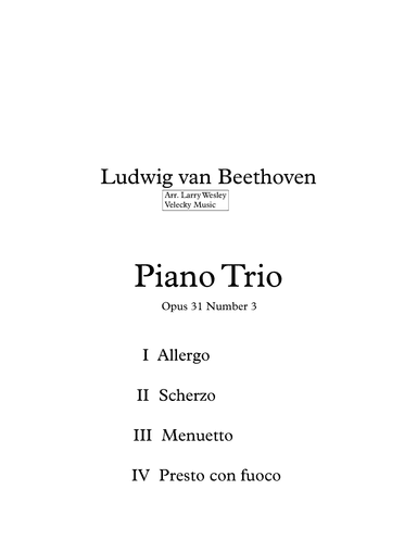 Sonate #18 Opus 31 #3 (arr. Larry Wesley)