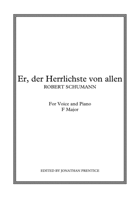 Er, der Herrlichste von allen (F Major) (arr. Jonathan Prentice)