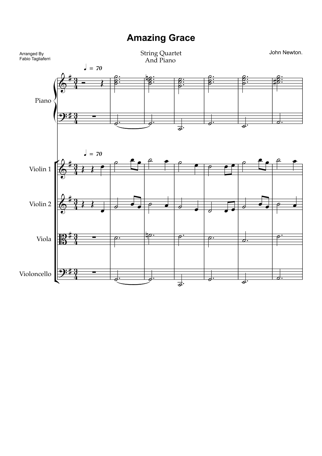 Amazing Grace (arr. Fabio Tagliaferri)