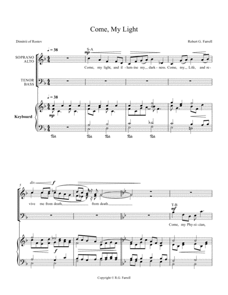 Come, My Light (arr. Robert G. Farrell)