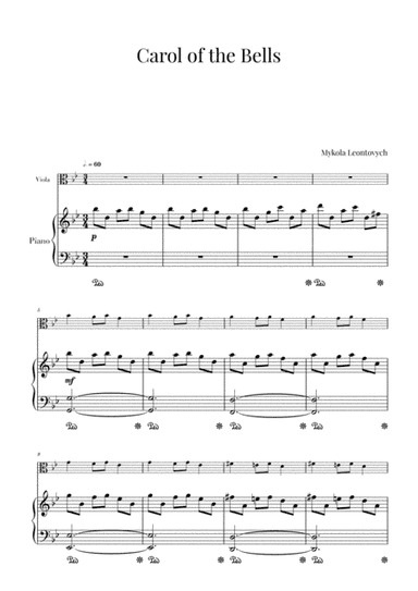 Carol of the Bells (for Viola and Piano) (arr. Cadenza Editions)