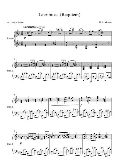 Lacrimosa (Requiem) (arr. Ingrid Anjos)