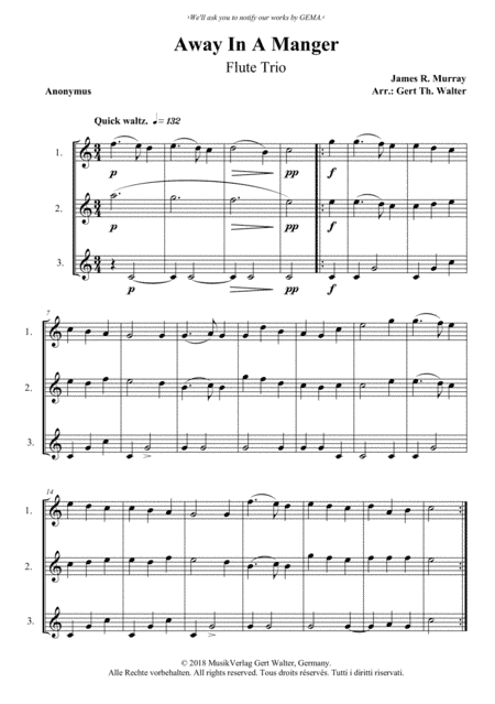 Away In A Manger (1st. version) (arr. Gert Th. Walter)