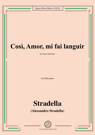 Stradella-Così,Amor,mi fai languir,in b flat minor (arr. OSM Press)