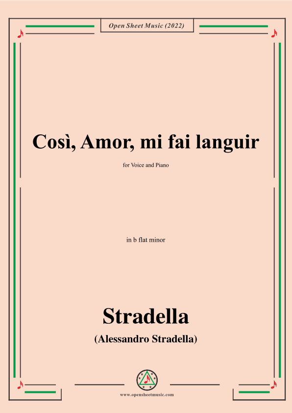 Stradella-Così,Amor,mi fai languir,in b flat minor (arr. OSM Press)
