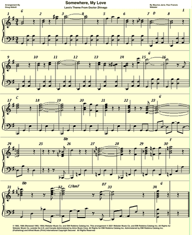 Somewhere, My Love (arr. Doug Abbott)