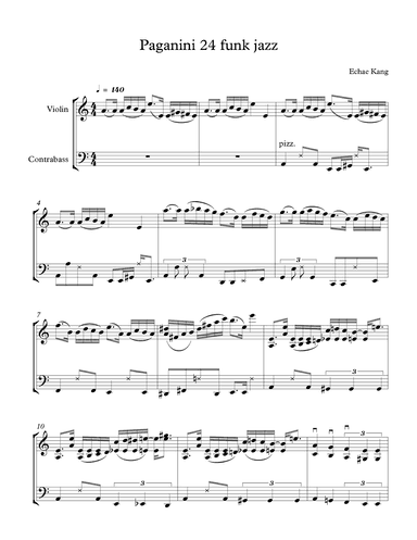 Paganini Caprice 24 Funk for Violin and Double Bass (arr. Minh Thien Nguyen)