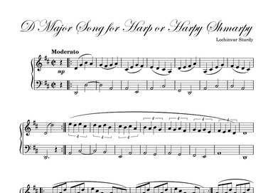 D Major Song for Harp or Harpy Shmarpy
