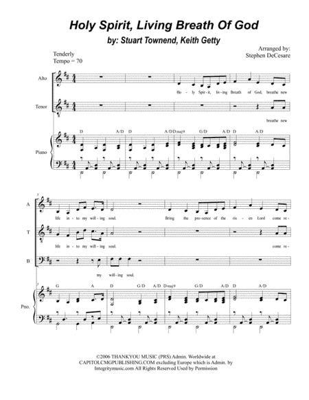 Holy Spirit, Living Breath Of God (arr. Stephen DeCesare)