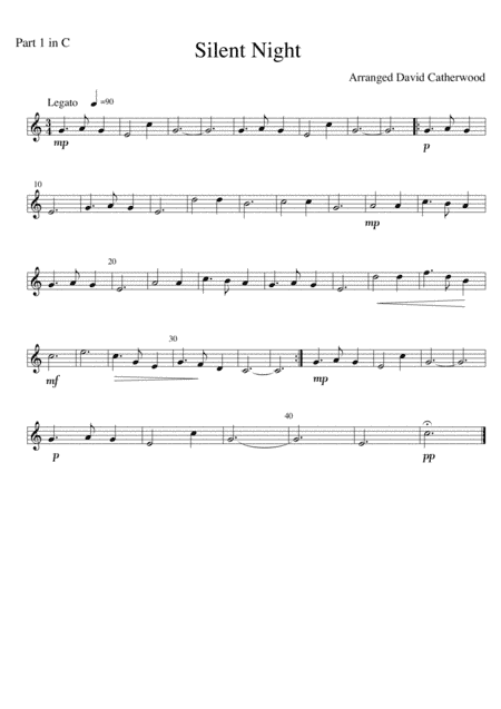 Silent Night for String Quartet or String Orchestra arranged by David Catherwood (arr. David Catherwood)