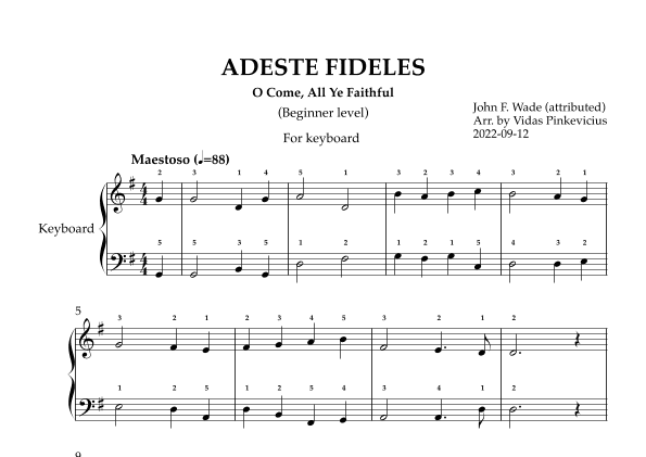 Adeste fideles (keyboard) (arr. Vidas Pinkevicius)