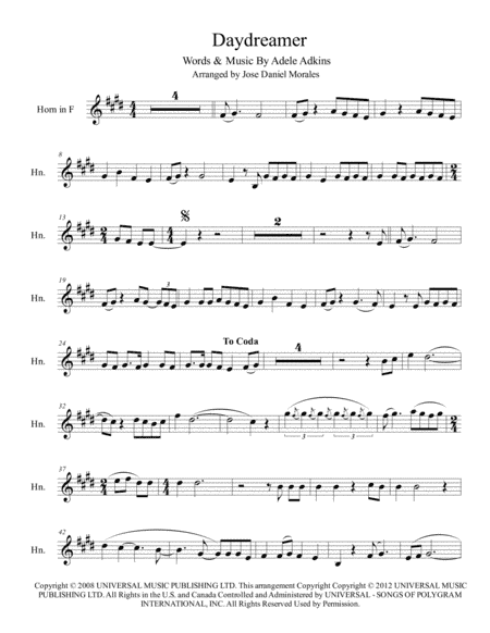 Daydreamer (arr. Jose Daniel Morales A.)