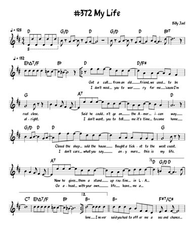 My Life (arr. John Fries)
