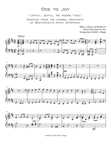 Ode to Joy "Joyful, Joyful, We Adore Thee") (arr. Judith. L. Maggs)