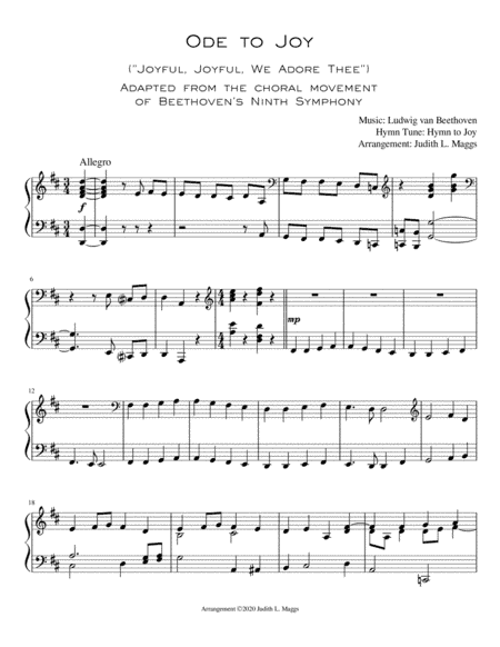 Ode to Joy "Joyful, Joyful, We Adore Thee") (arr. Judith. L. Maggs)