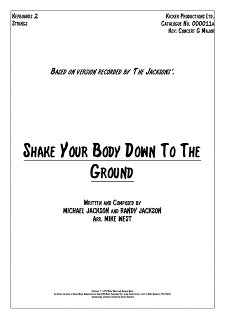 Shake Your Body Down To The Ground (arr. Mike West)