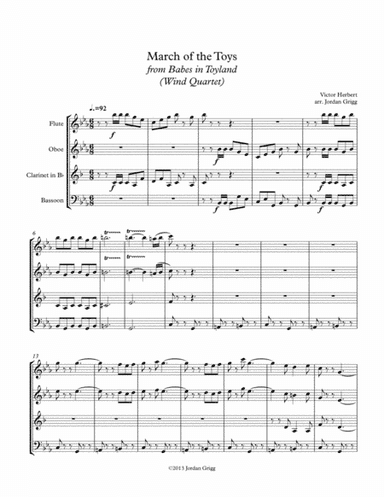March of the Toys from Babes in Toyland (Wind Quartet) (arr. Jordan Grigg)