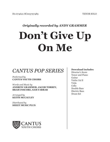 Don't Give Up On Me (arr. Keith McCauley)