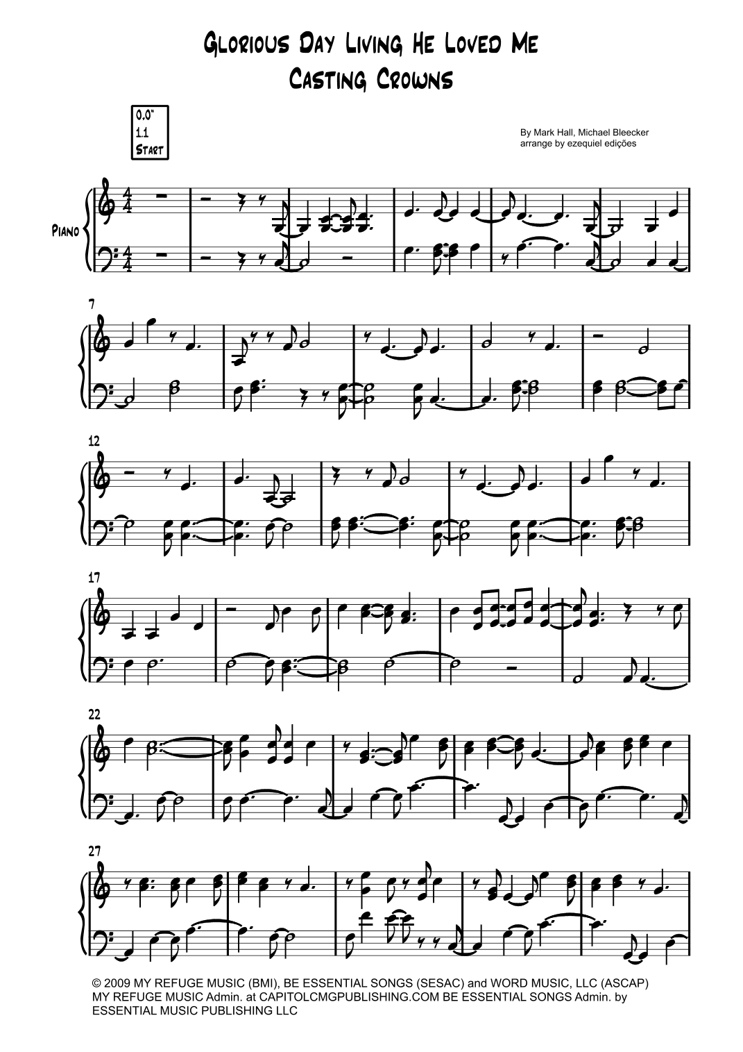 Glorious Day (living He Loved Me) (arr. by Ezequiel zeferino edição)