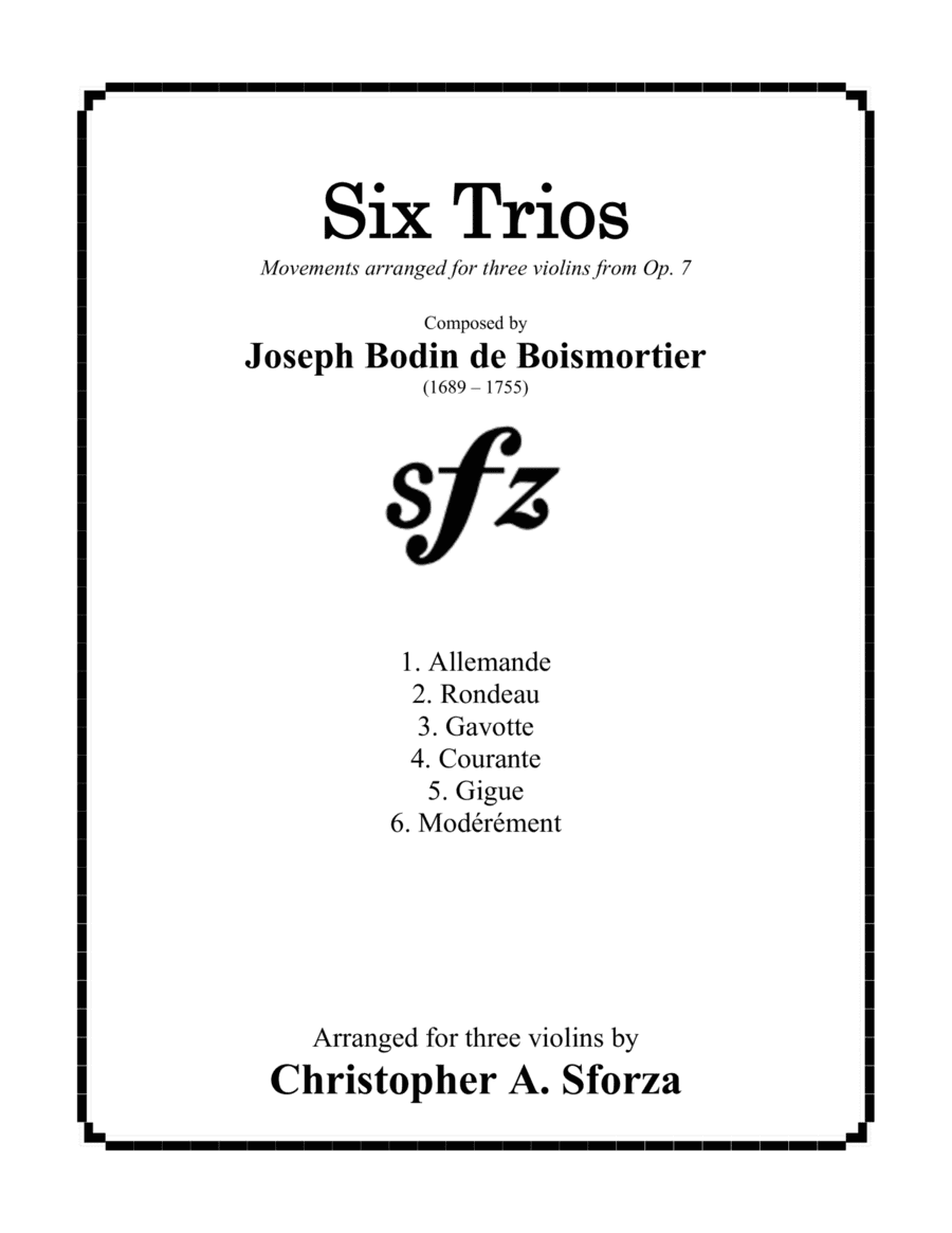 Six Violin Trios from Op. 7 (arr. Christopher A. Sforza)