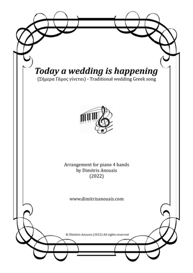 Today a wedding is happening (Simera gamos ginetai) - Amazing piano 4 hands arrangement (arr. Dimitris Anousis)