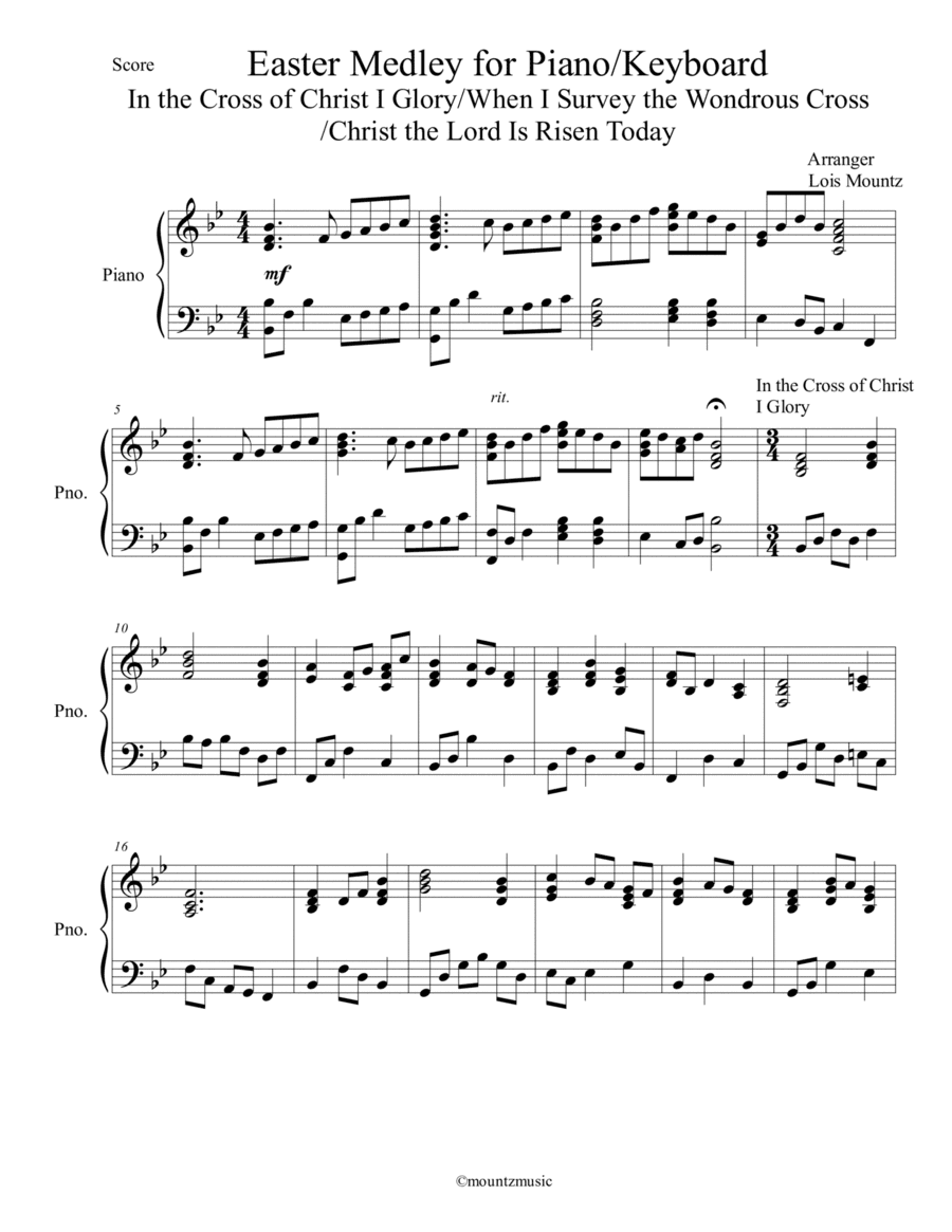 Easter Medley for Piano or Keyboard (arr. Lois Mountz)