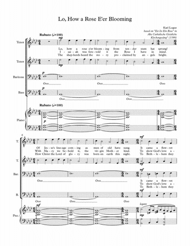 Lo, How a Rose E'er Blooming (strophic) (arr. Karl Logue)